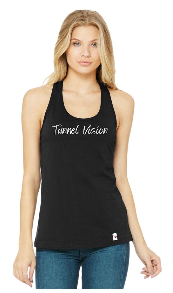 Tunnel Vision Script Racerback Tank - Tunnel Vision Tees